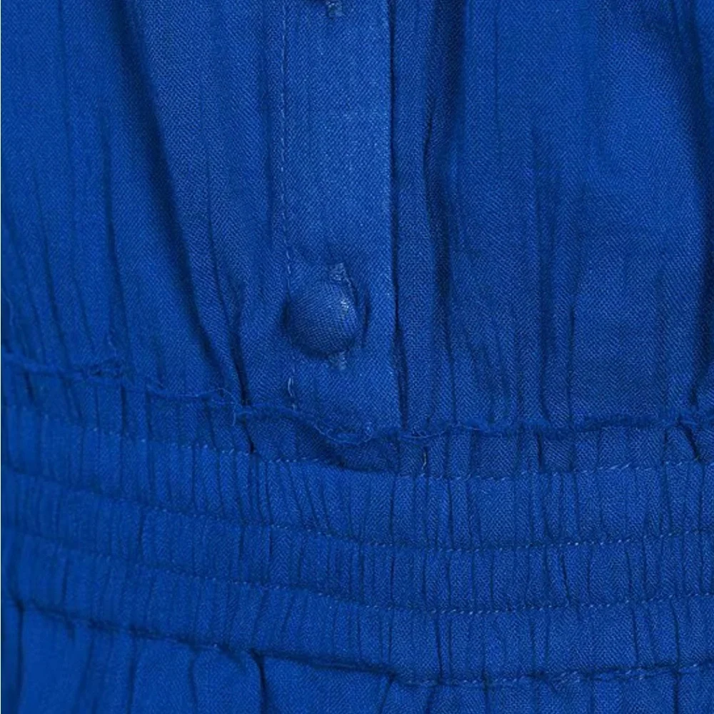 Chelsea & Violet Cassia Guaze Square Neck Ruffle Hem Romper, Blue, SMALL NWT - Picture 3 of 5